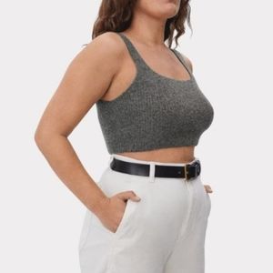Everlane Heathered Charcoal Yak And Wool Blend The Cozy Stretch Tank Siz…